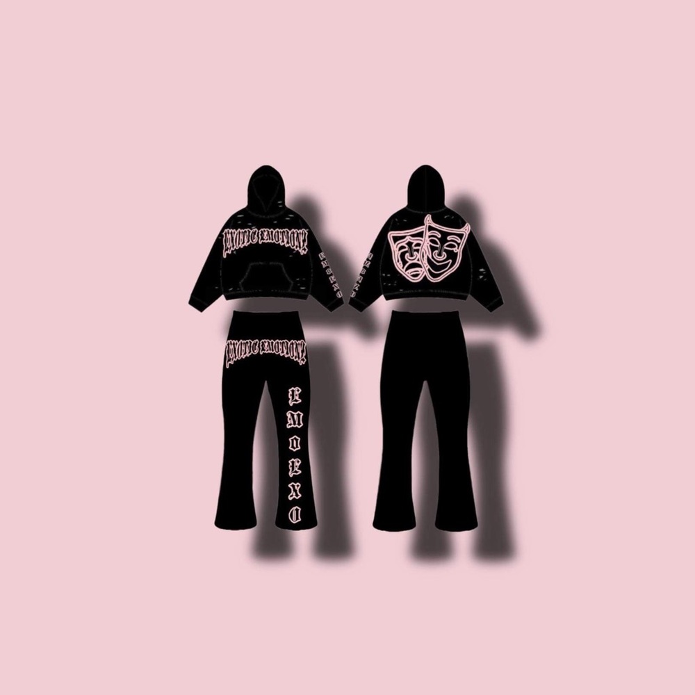 Distressed Hoodie Set